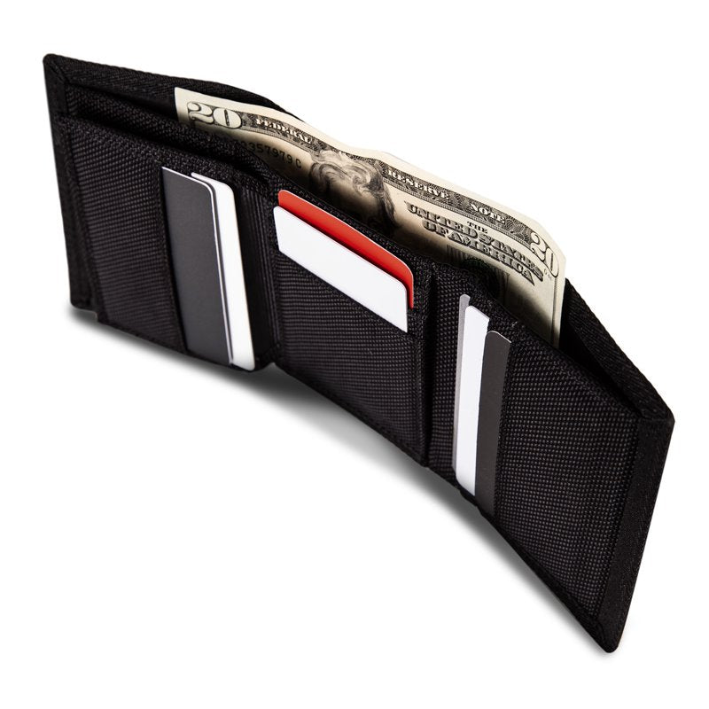 Reebok Nylon Trifold Wallet with RFID Protection, Slim Card Organizer
