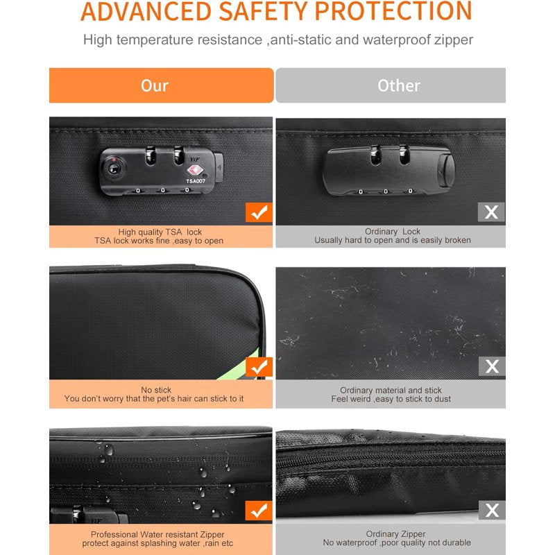 Waterproof Fireproof Document Safe Box with Lock 15x11x4.3 Inches