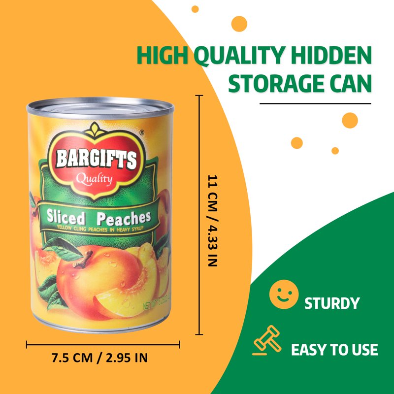 Hidden Safe Can Diversion Safe Fake Can with Hidden Compartment for Valuables - Peach