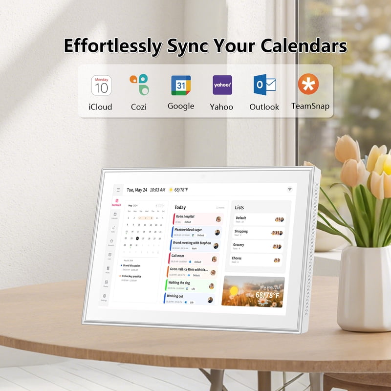 10.1 Inch Smart Digital Calendar & Chore Chart - Interactive Touchscreen Family Organizer