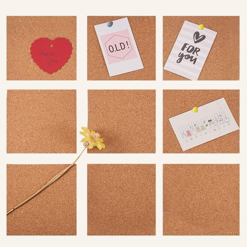 Self-Adhesive Cork Sheets for Wall Decoration DIY Crafts Pack of 30