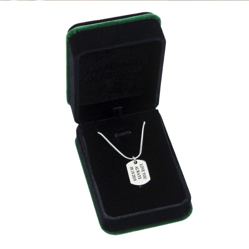 Dog Cremation Necklace with Engraving - Pet Ashes Jewelry, Silver