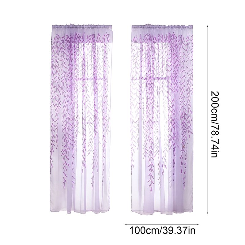 Sheer Curtains 78 Inch Long Light Filtering Pleated Room Divider Drapes