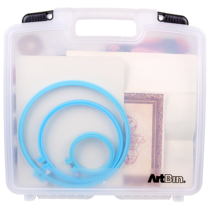 15-Inch Craft Storage Case with Dividers & Lift-Out Tray - Durable Plastic Organizer