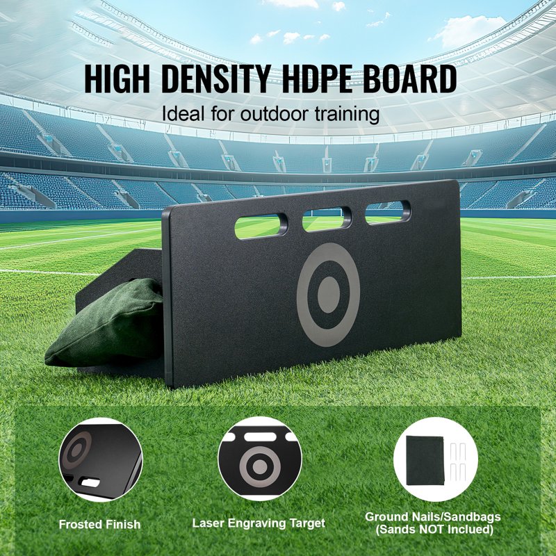 KFFKFF Football Return Board 32x12 in – Dual Angle Rebound Panel, Collapsible HDPE Training