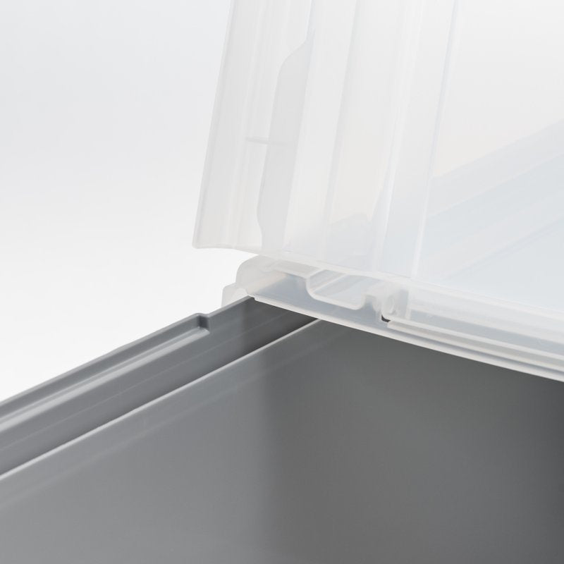 Plastic File Storage Box with Split Lid - Sturdy Document Organizer, Gray, 22.8"L x 13.74"W x 10.75"H