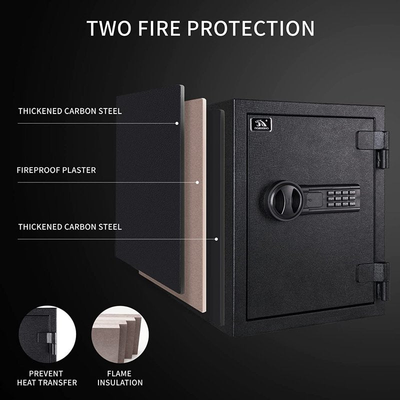 Fireproof Safe Box with Digital Keypad Lock – Steel Security Safe for Home Office Documents & Valuables
