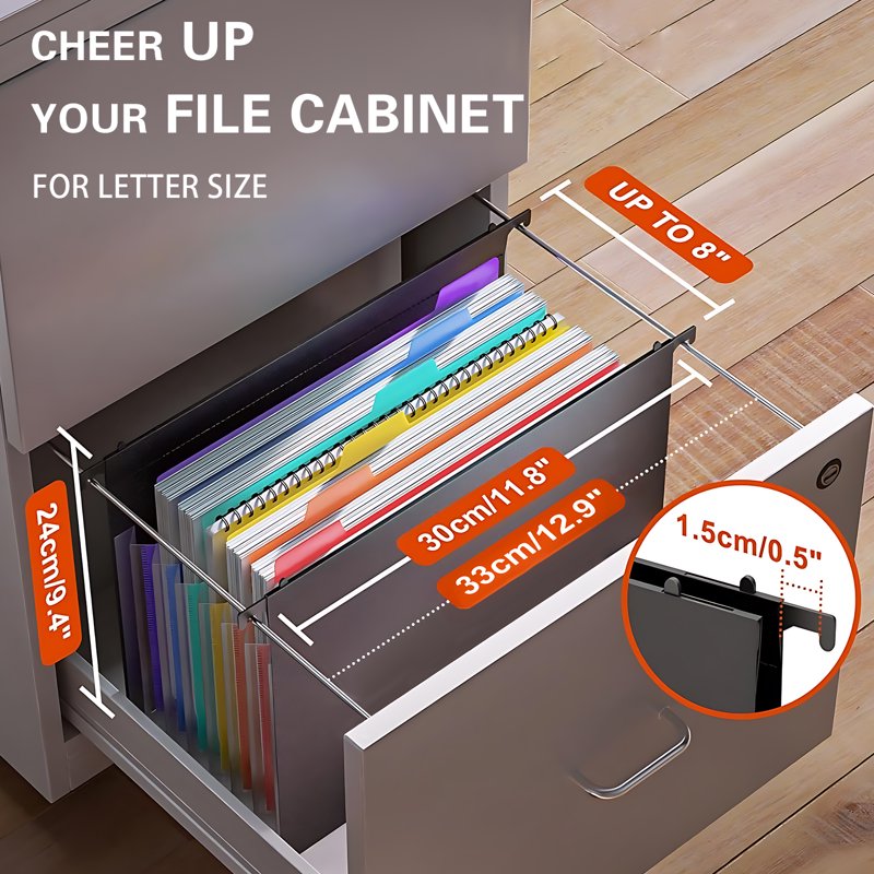 3 Pack Expanding Hanging File Folders for Office & Home Organization - Multi-Color Tabs, Large Capacity