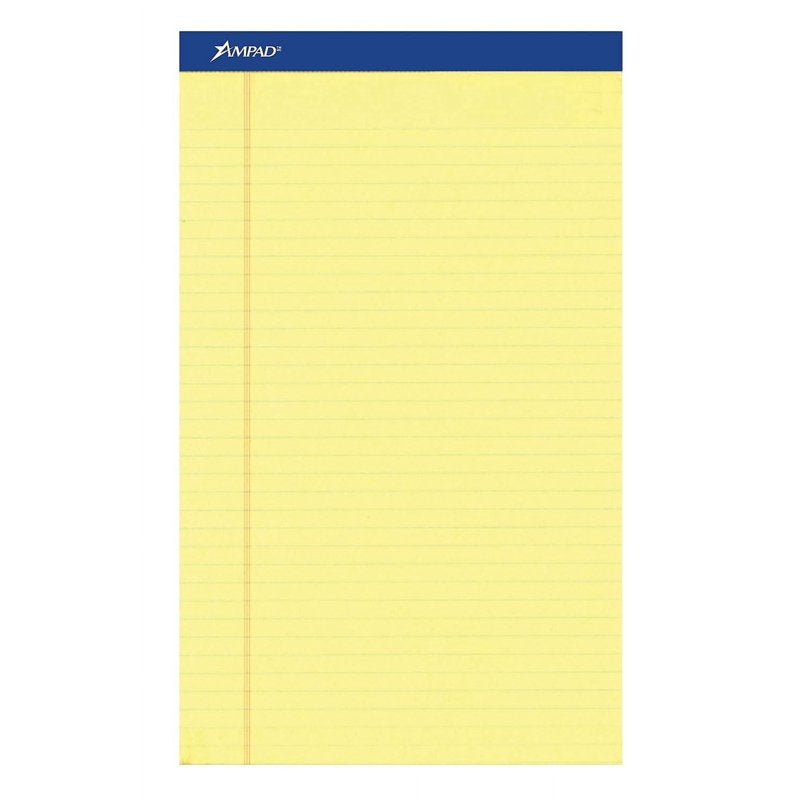 Legal Ruled Perforated Writing Pads - 50 Sheets, Yellow Paper
