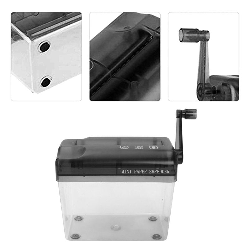 Portable Mini Hand Paper Shredder A6 Manual Office & Home Use