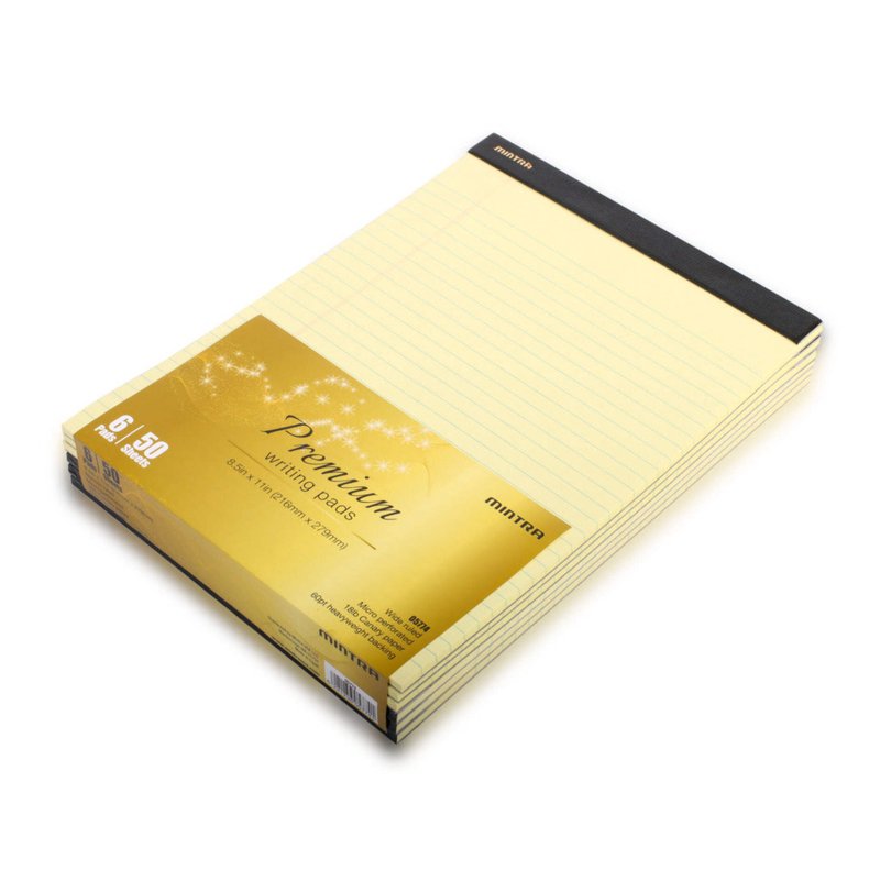 Premium Legal Pads 6 Pack - Narrow & Wide Ruled, Multiple Sizes