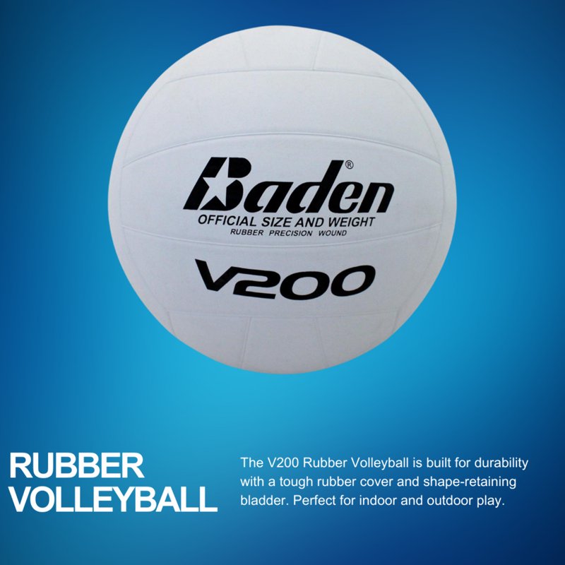 Official Size Rubber Volleyball for Indoor & Outdoor Play - White