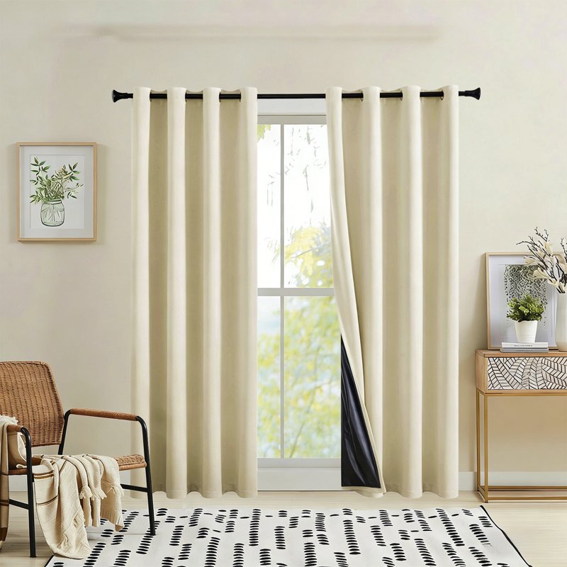 Blackout Thermal Insulated Sound Dampening Curtains for Bedroom & Living Room 39x51 inches