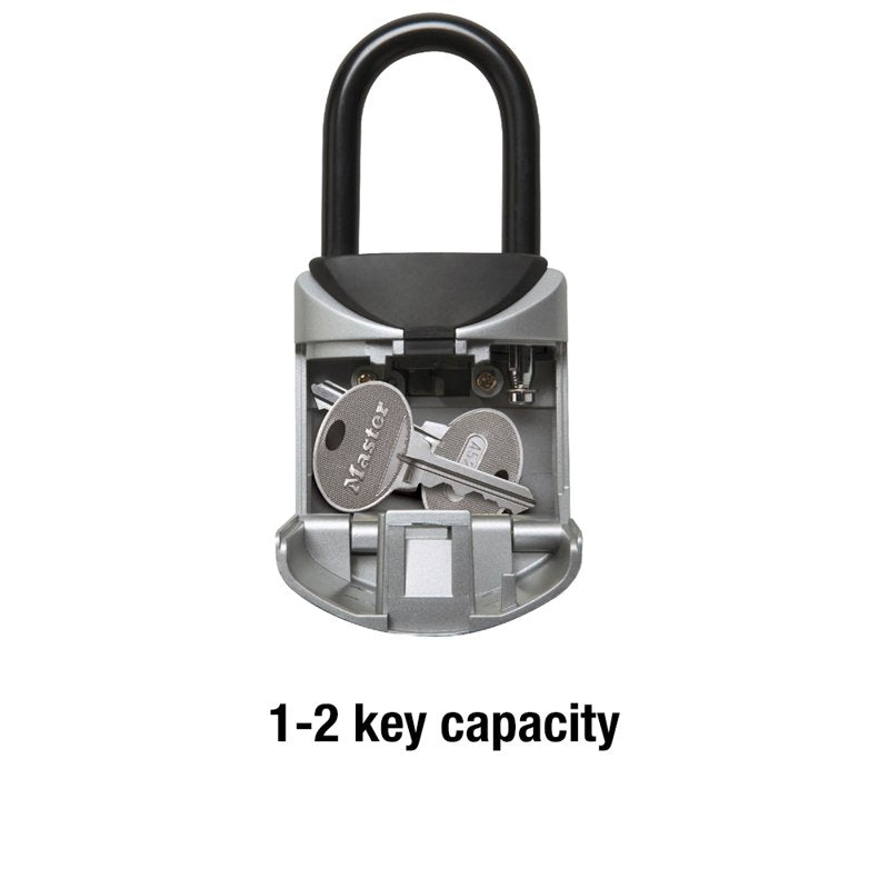 Portable 3-Digit Combination Lock Box - Vinyl Covered Steel, Over Door Mount