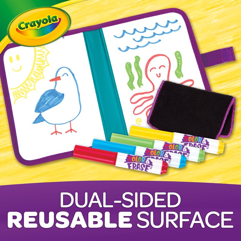 Crayola Reusable Color & Erase Drawing Board for Kids - Portable & Washable