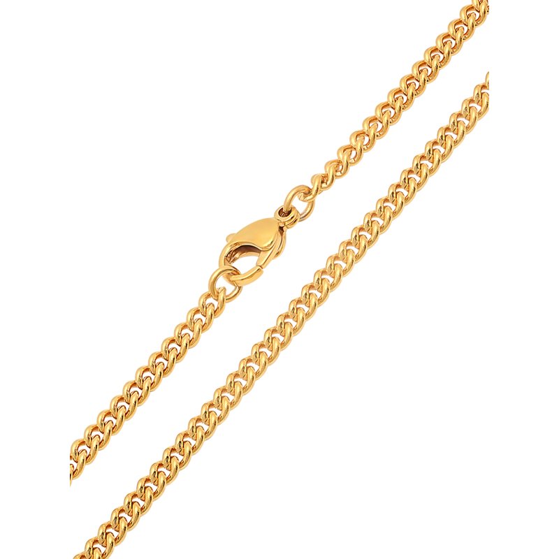Men's 24-Inch Gold-Tone Stainless Steel Curb Chain Necklace - Hypoallergenic & Tarnish-Resistant