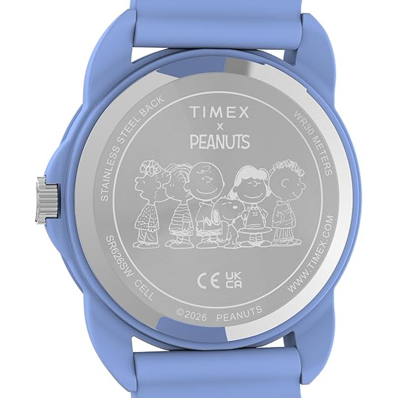 Kids 30mm Peanuts Watch with Blue Strap and White Dial - Water Resistant
