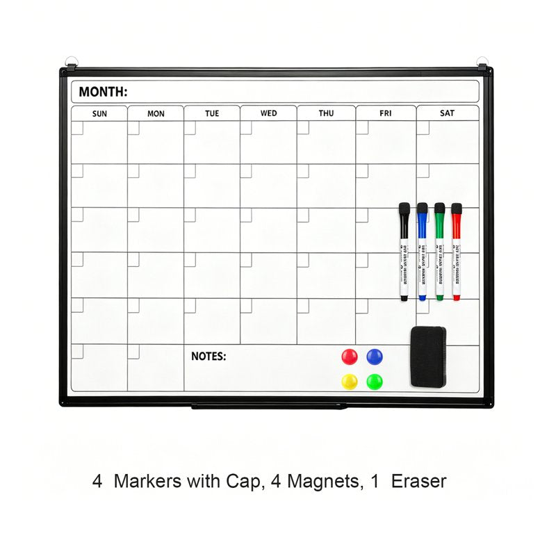 Magnetic Dry Erase Calendar Board 36x24 Inch Wall Whiteboard Organizer