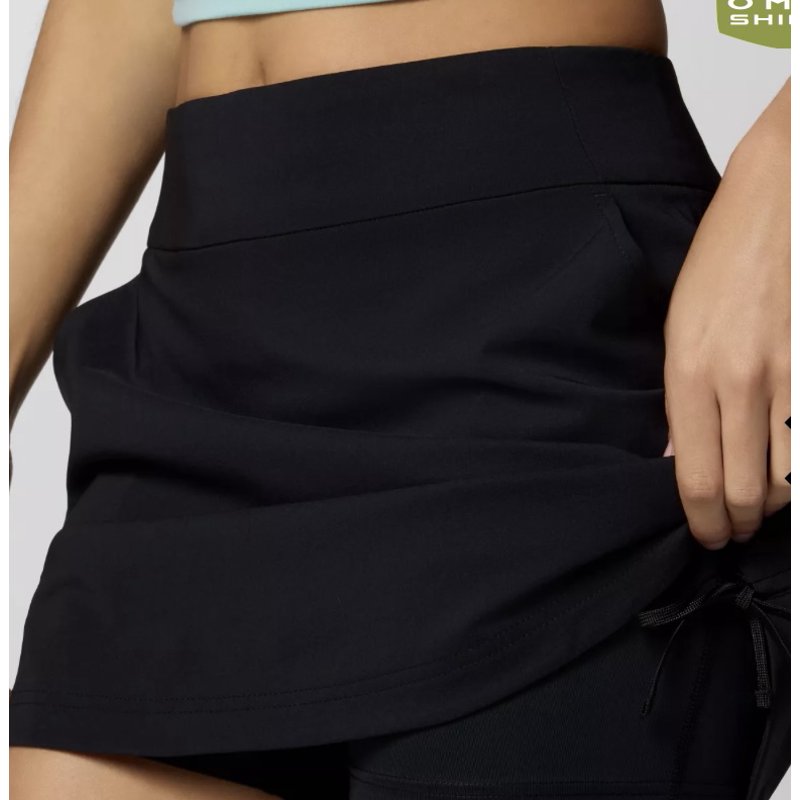 Women's Omni-Shield Stretch Skort - UPF 50 Sun Protection, Adjustable Length, Black, Small