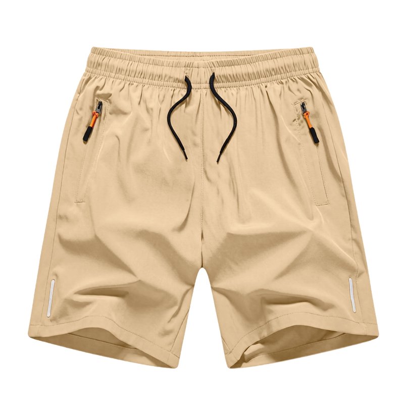 5 Pack Boys Quick-Dry Shorts with Pockets - Elastic Waist Training Athletic Shorts, 3-15Y (Variation: Z5 Khaki MKOSPLRT)