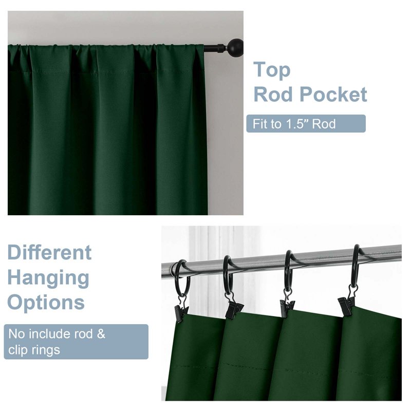 Blackout Curtains 2 Panels Set Thermal Insulated Privacy Window Treatment