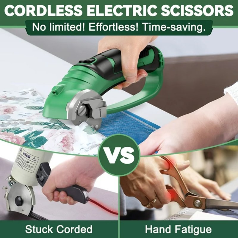 Cordless Electric Cardboard Cutter with Blades, Safety Lock & LED Light