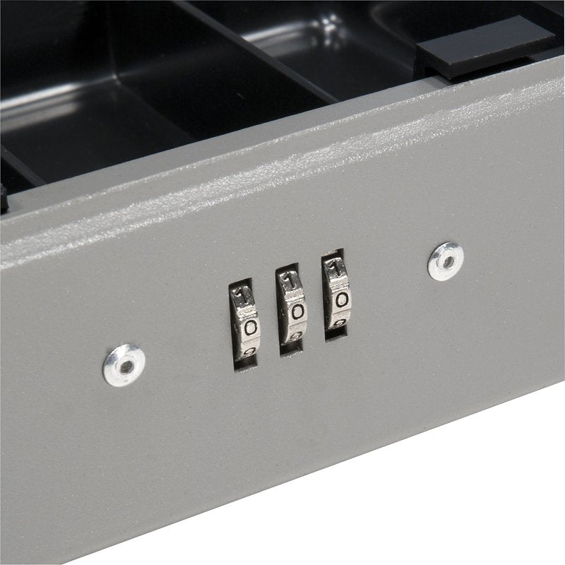 Small Cash Box with Combination Lock, 8-Inch Steel Security Storage