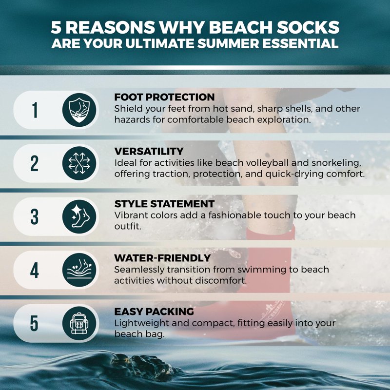 Beach Socks for Water & Sand Activities - Quick-Drying, Breathable, Anti-Sand Design