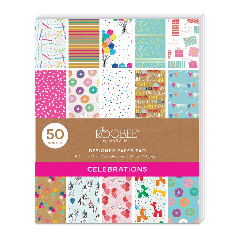 Celebrations Party Paper Pad 8.5x11 Inches 50 Sheets Multi-Design Crafting
