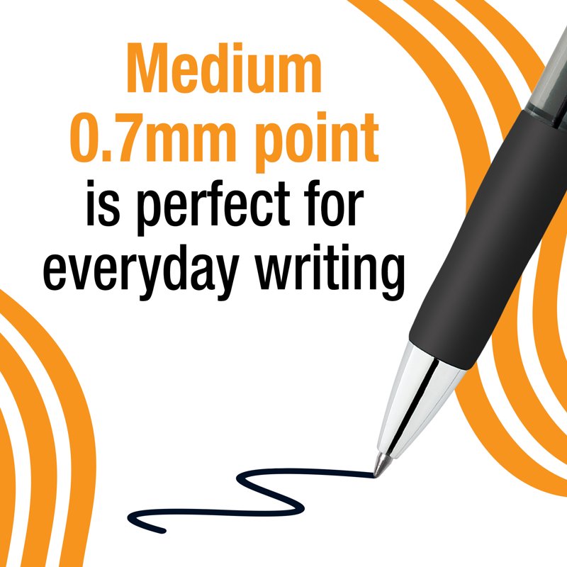 Gel Pens 12 Pack - Smooth, Smudge-Resistant Black Gel Ink Writing Set