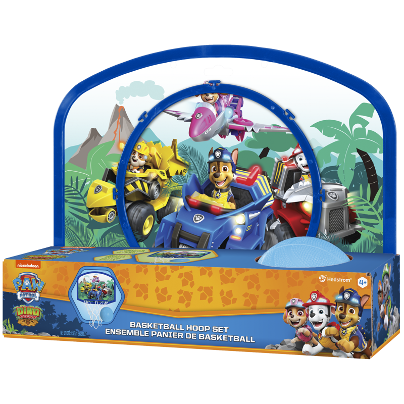 Indoor Kids Basketball Hoop Set - Paw Patrol Over-the-Door Mini Playset for Ages 3+