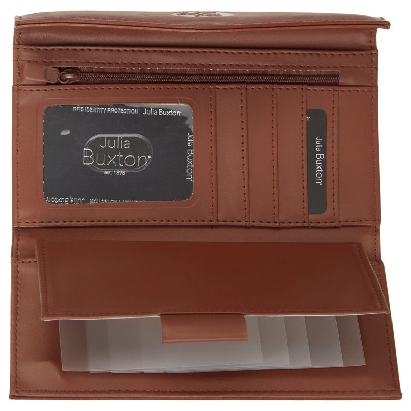 Women's Leather Clutch Organizer with Removable Checkbook - Multiple Colors
