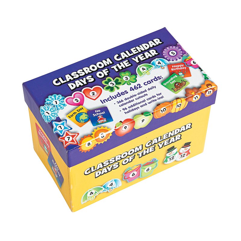 Classroom Calendar Bulletin Board Set with 462 Double-Sided Pieces & Holiday Cards