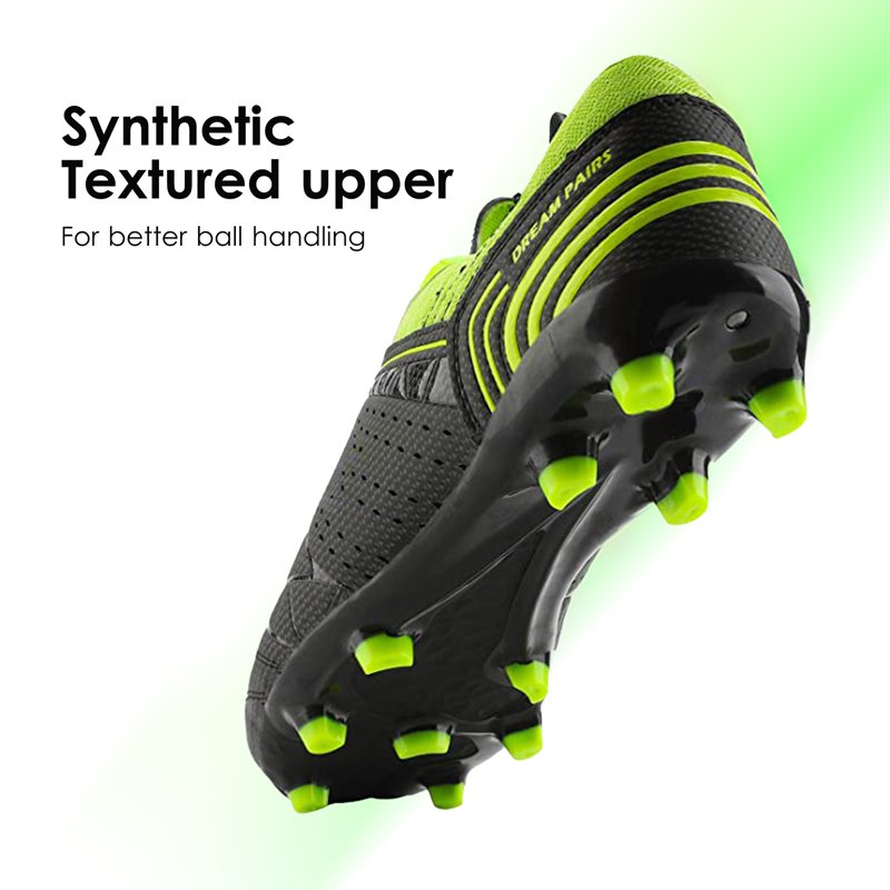 Dream Pairs Mens Soccer Cleats Football Shoes Black Neon Green, Size varies