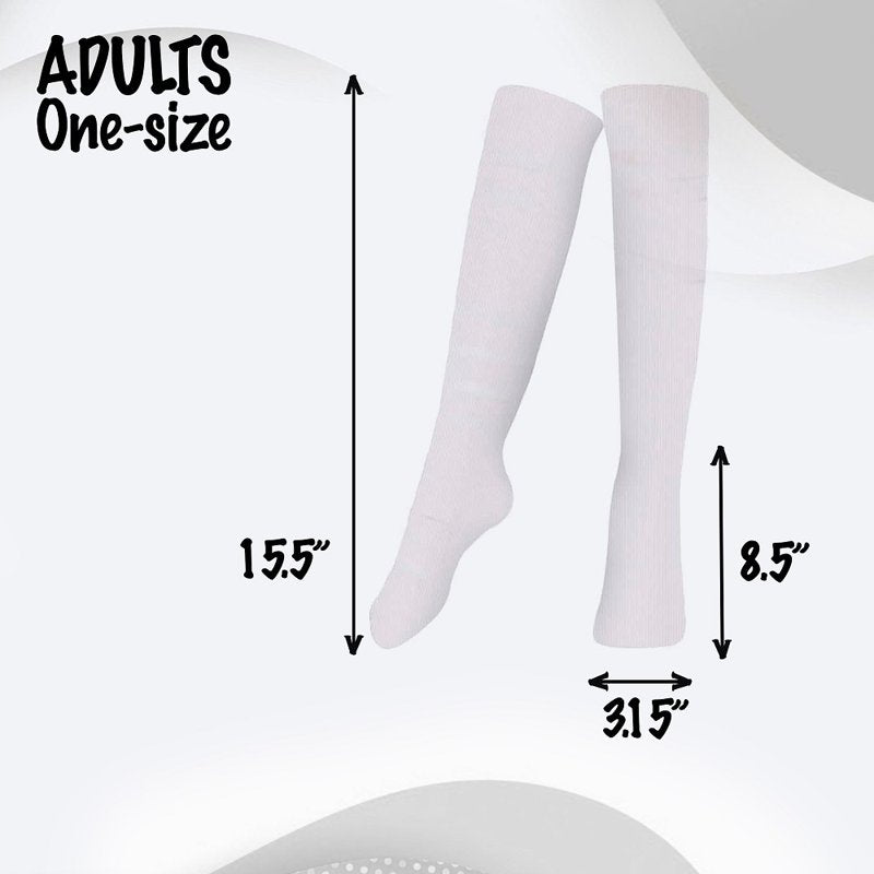 Dress-Up America White Striped Knee High Socks for Kids - 6 Variation