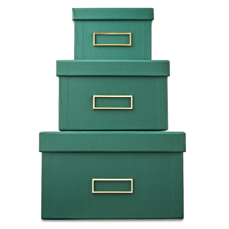 Nesting Storage Box Set - 3 Sizes, Green Emerald Office & Home Organization
