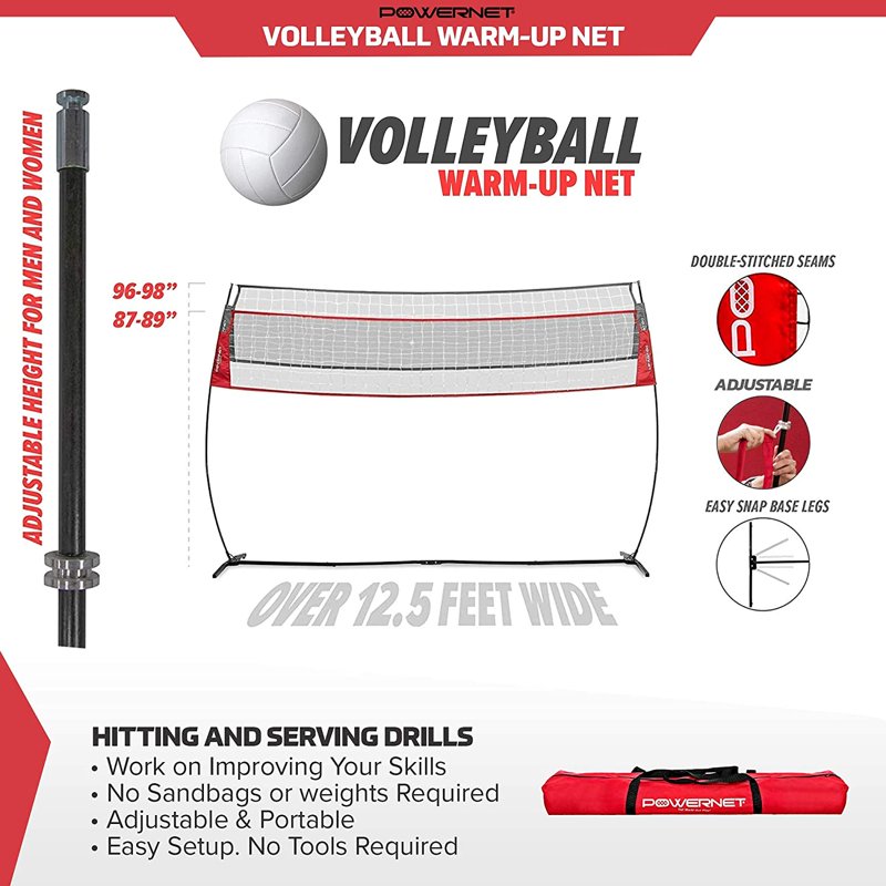 Portable Volleyball Net for Indoor Outdoor Practice & Training - Adjustable & Freestanding