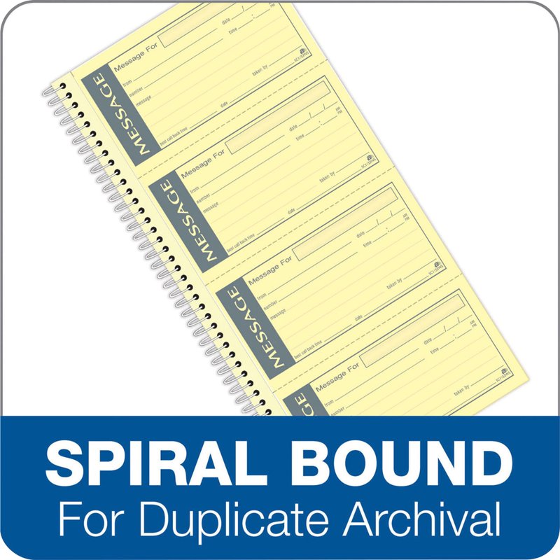 Repositionable Write 'n Stick Phone Message Book, 200 Sets, Spiral Bound