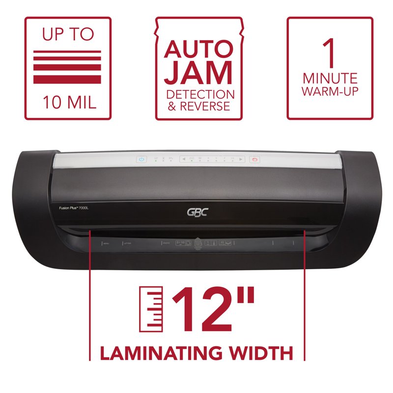 12-Inch Commercial Laminator with Auto Thickness Detection - GBC Fusion 7000L