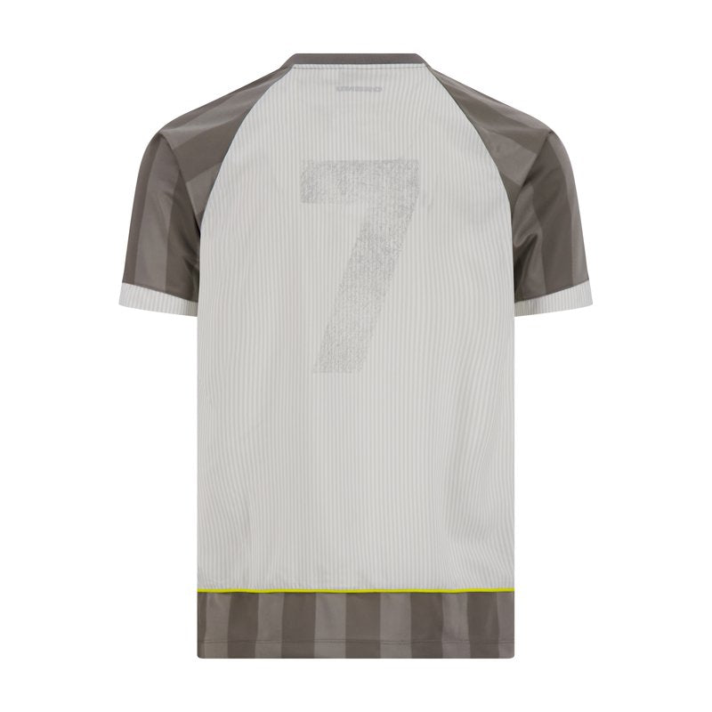 Umbro Men’s Retro Panelled Raglan Shirt - Brushed Nickel / Brilliant White / Blazing Yellow (Size L)