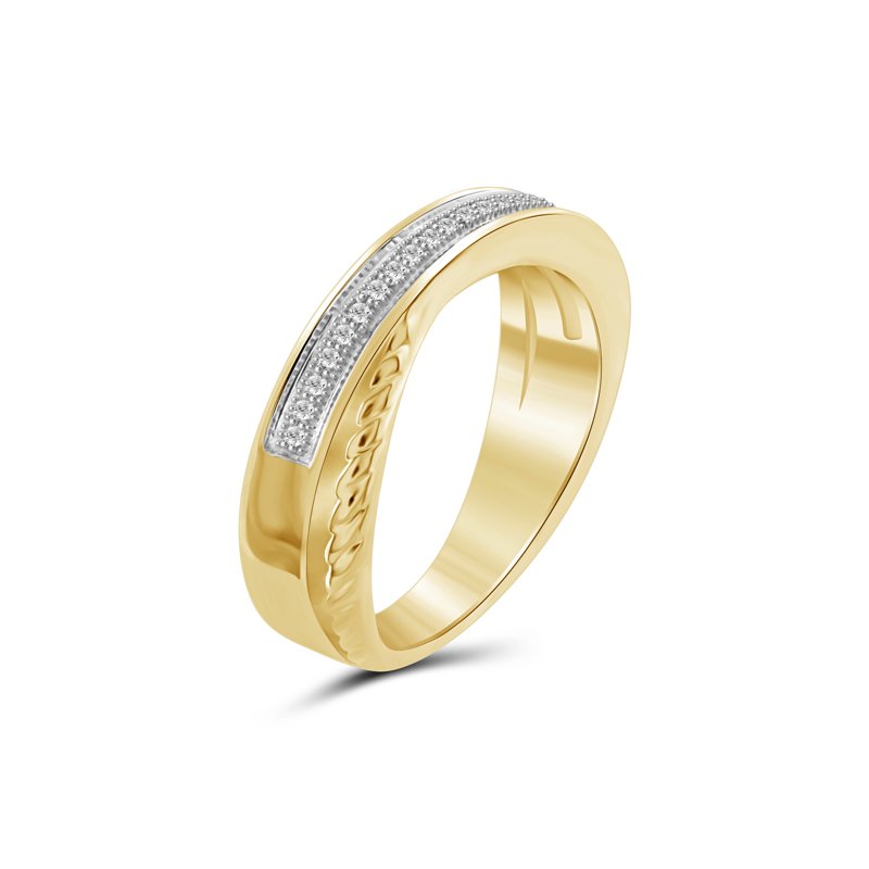 Women's Diamond Accent Gold-Plated Silver Ring - Size 8