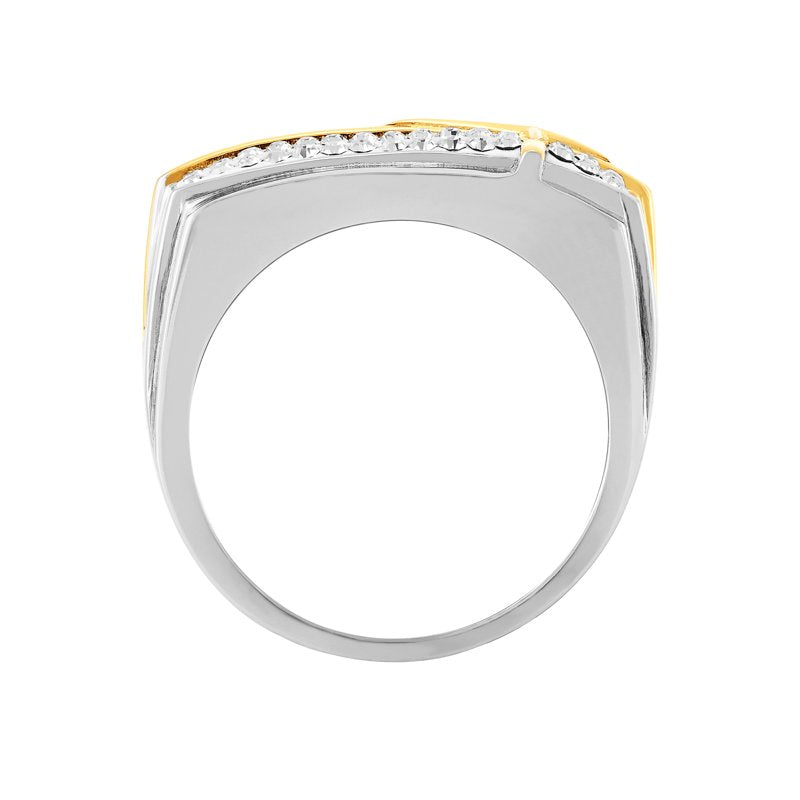 Men's Stainless Steel Crystal Cross Ring Size 11 Jewelry Gift