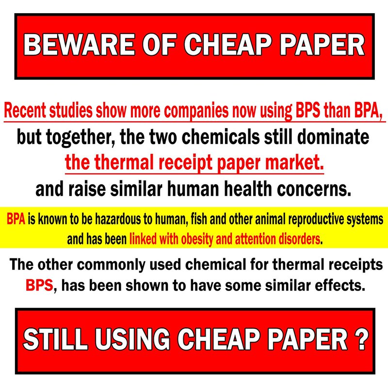 Thermal Receipt Paper Rolls 2-1/4 x 50 for Verifone, Ingenico, BPA Free - Pack of 50+