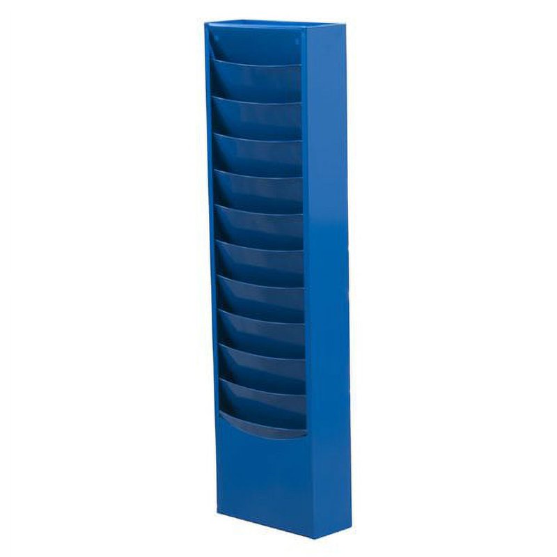 Wall-Mount Magazine Rack with 11 Compartments Steel Wall Shelf for Literature Storage