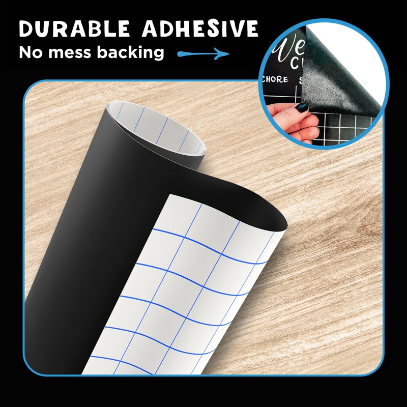 Vinyl Chalkboard Wall Calendar 24x36 with White Chalk Marker - Organize Stylishly