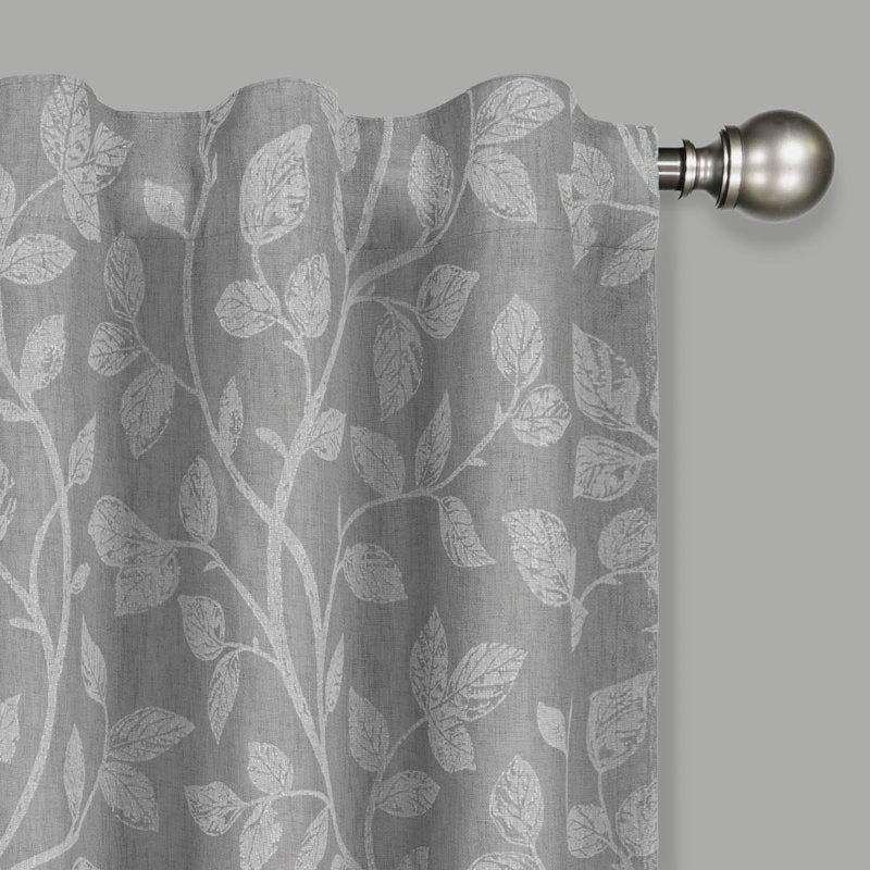 Blackout Window Panel with Botanical Print, 50 x 95 Inches