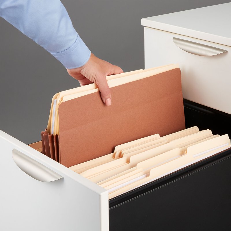 Legal Size Expanding File Pockets 5.25 Inch Brown 10-Pack Office Storage