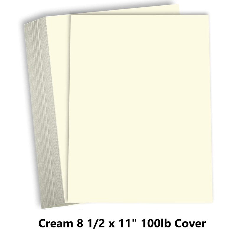 Cream Colored Cardstock Paper 8.5x11 Heavyweight 50 Sheets - Thick Art & Craft Paper for Printing & DIY Projects