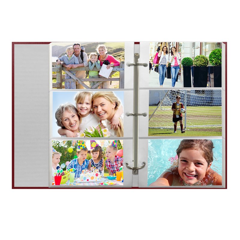 3-Ring Photo Album with 504 Pocket Slots for 4x6 Photos - Burgundy, Blue, Green