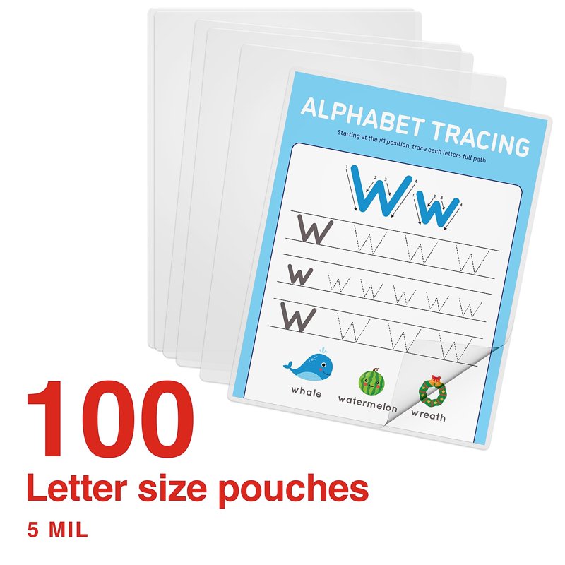 Thermal Laminating Pouches Letter Size 5 Mil Clear Pack of 100